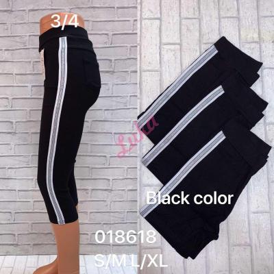 Women's black 3/4 leggings 018618