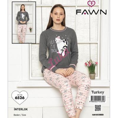 Piżama damska turecka gruba FAWN 5560