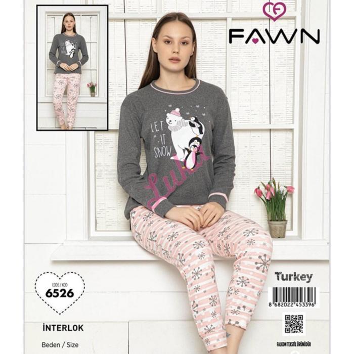 Piżama damska turecka gruba FAWN 555