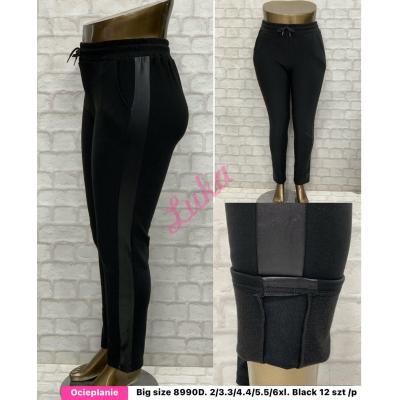 Women's black warm leggings 8990d