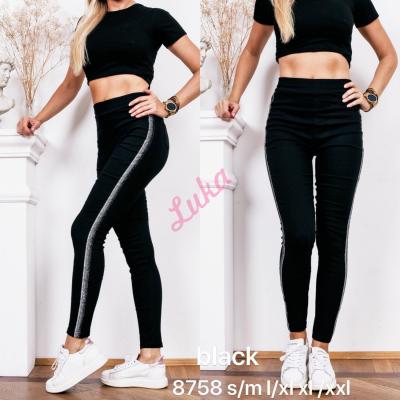 Women's black leggings 8758