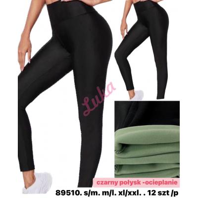 Women's warm black leggings 89391