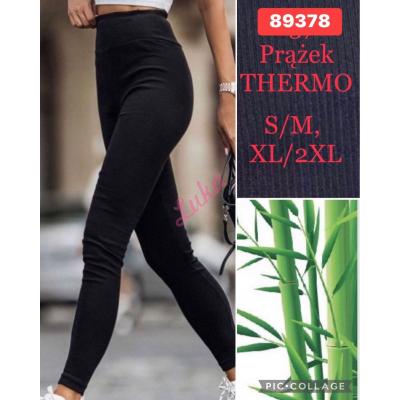 Women's warm black leggings 89378