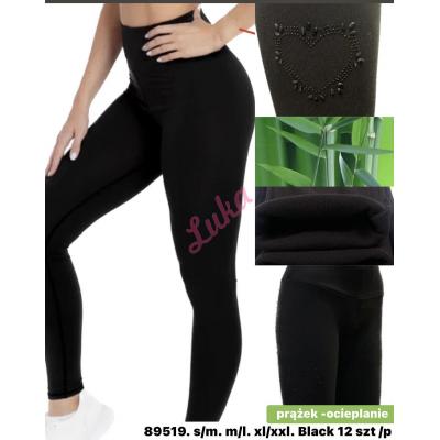 Women's warm black leggings 89519