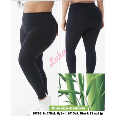 Women's big black leggings 8938-9