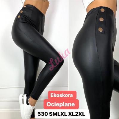 Women's black warm leggings 530