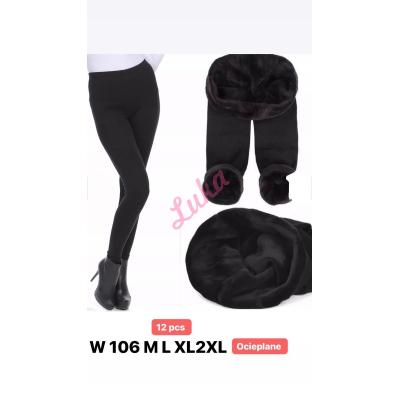 Women's black warm leggings w106
