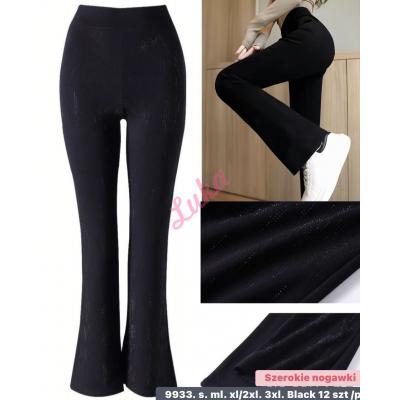 Women's black warm leggings 9933