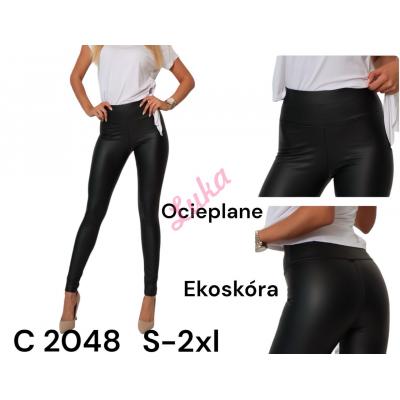 Women's black warm leggings c2048