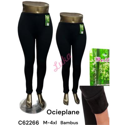 Women's black warm leggings c62266