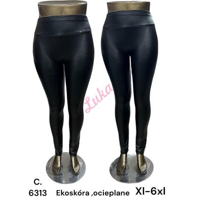 Women's black warm leggings c6313
