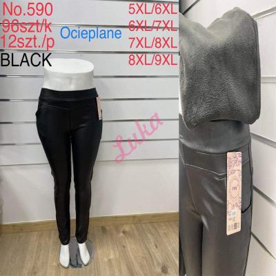 Women's black big warm pants FYV 590