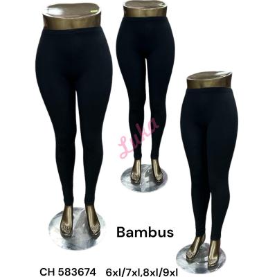 Legginsy damskie duże czarne ch583674