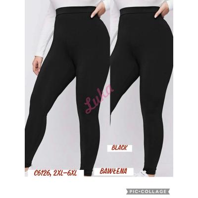 Women's big black leggings c6126