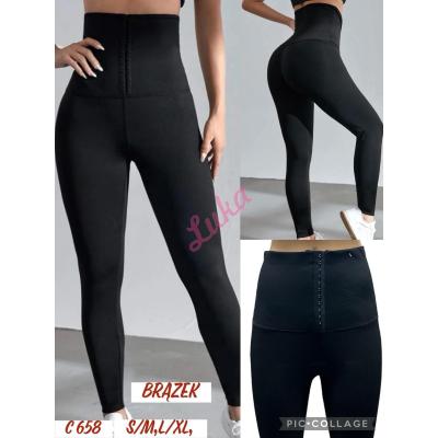 Women's black leggings c658