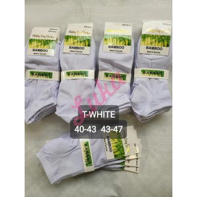 Men's low cut socks bamboo Hobby Day T-WHITE