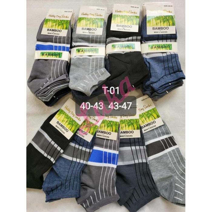 Men's low cut socks bamboo Hobby Day T-04