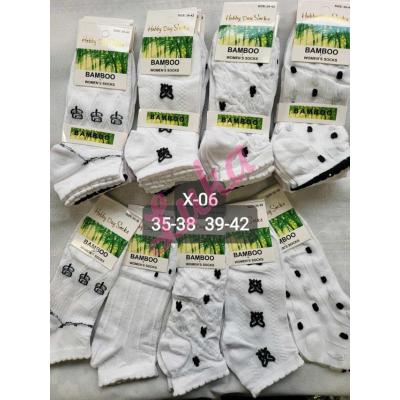 Women's low cut socks bamboo Hobby Day X-BLACK