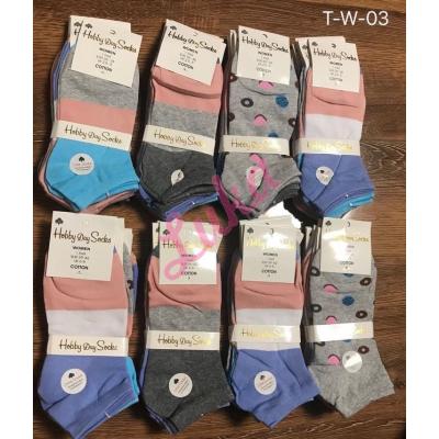 Women's low cut socks Hobby Day W-BLACK