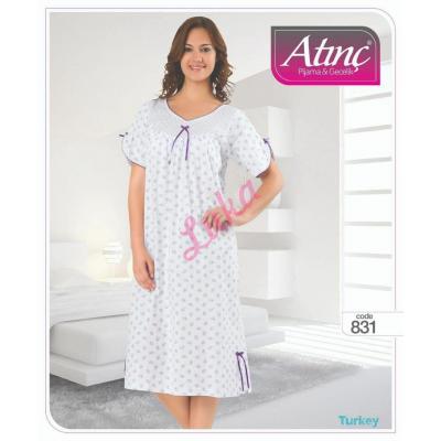 Women's turkish nightgown premium cotton Atinc 831