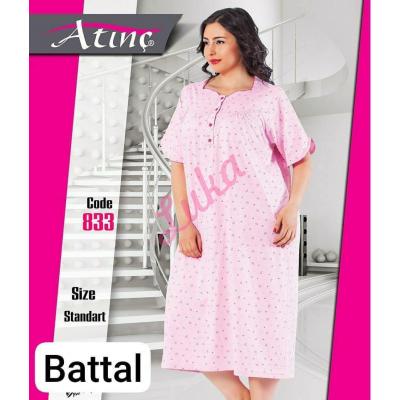 Women's turkish nightgown premium cotton Atinc 833