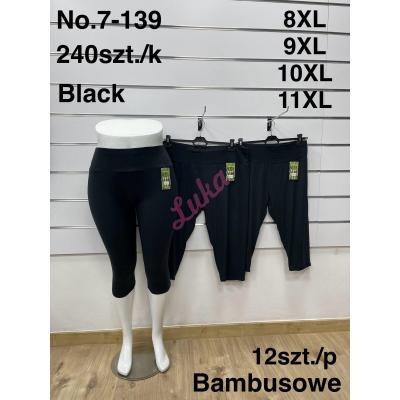 Women's big black 3/4 pants FYV 7-139