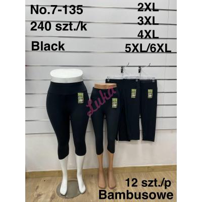 Women's big black 3/4 pants FYV 7-135