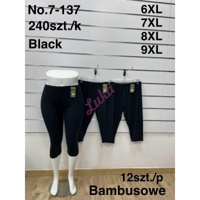 Women's big black 3/4 pants FYV 7-137