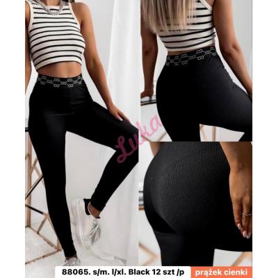 Women's black leggings 88065