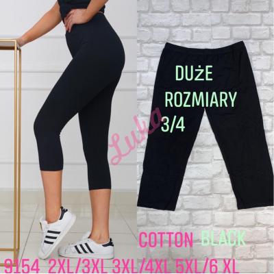 Legginsy 3/4 damskie duże czarne 9154