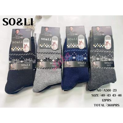 Men's socks SO&LI Angora A501-23