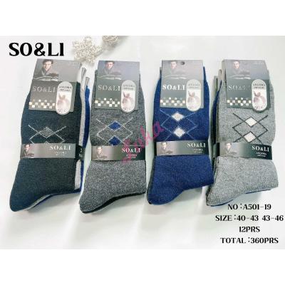 Men's socks SO&LI Angora A501-19