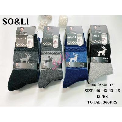 Men's socks SO&LI Angora A501-15