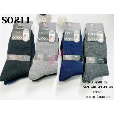 Men's socks SO&LI Angora A501-18