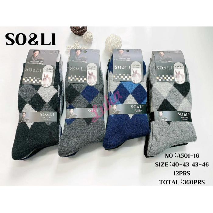 Men's socks SO&LI Angora A501-18