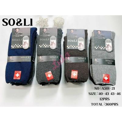 Men's socks SO&LI Angora A501-21