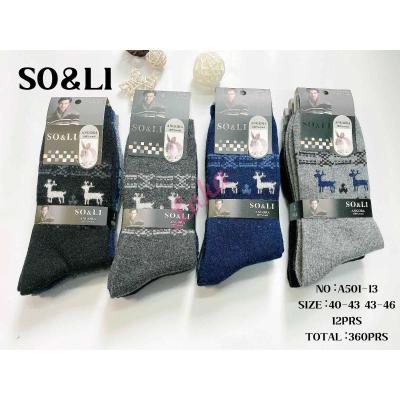 Men's socks SO&LI Angora A501-13