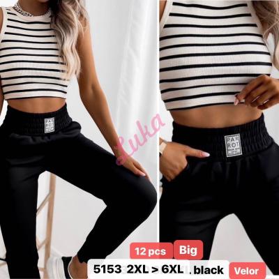 Women's black big pants 5153