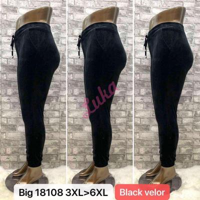 Women's black big pants 18108