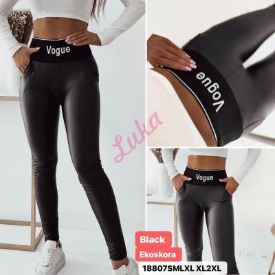 Women's black leggings 18807