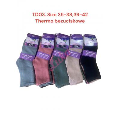 Skarpety damskie bezuciskowe THERMO D&A TD03