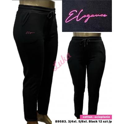 Women's warm black big pants 89583