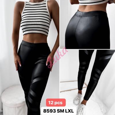 Women's black leggings 8593