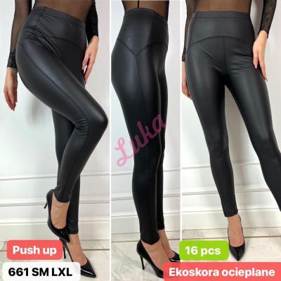 Women's warm black leggings 661