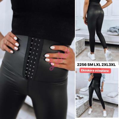 Women's warm black leggings 2256