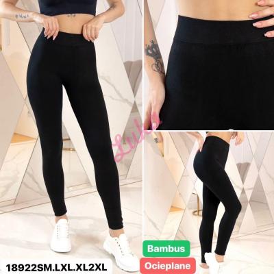 Women's warm black leggings 18922