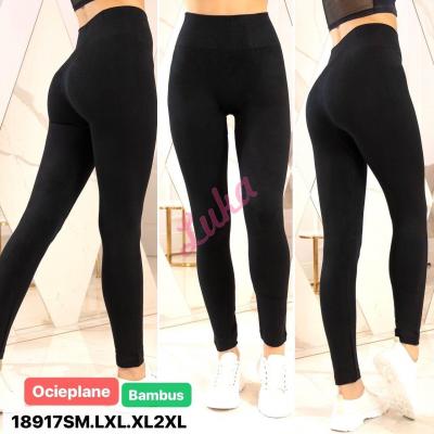 Women's warm black leggings 18917