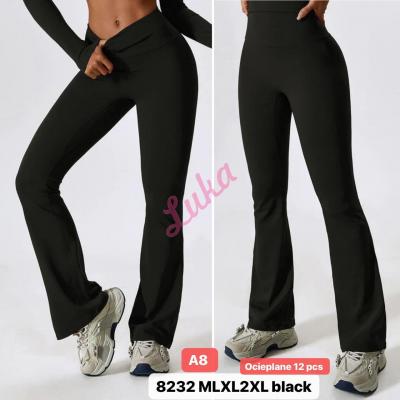 Women's warm black pants 8232