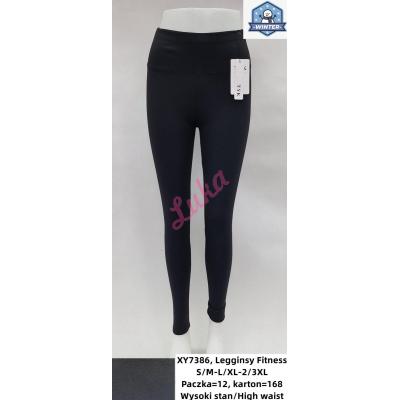 Women's warm black leggings Tyk xy7386