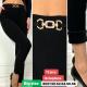 Women's big black warm pants 6055